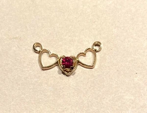 10 Stk. Charm Glieder Herz mit roten Strass Konvolut Neu-Liebe - Bild 1 von 3