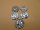 New Listing5 Silver Quarters 90% 1956P 1958D 1960D 1964D 1965P Stored For 50 Years