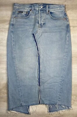 NWOT Polo Ralph Lauren Womens Skirt Blue 32 Denim Slit Pencil Style - Image 1 of 4