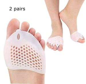2 Pairs Silicone Corrector Relief Gel Toe Separator Hammer Toe Forefoot Pad B342 - Picture 1 of 6