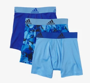 Adidas Boys Blue Climalite Boxer Brief Size Large (3 Pack) L143711 - Picture 1 of 3