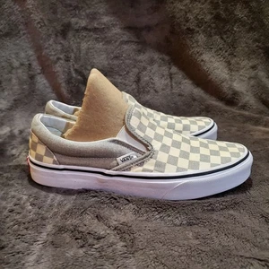 Van Shoes Unisex-  Gray/Cream/White Checkerboard 7.5 Men / 9 Women - Picture 1 of 10
