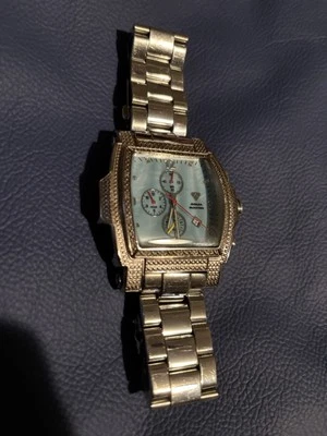 Aqua Master Diamond Watch Face Blue Mother of Pearl Dial Stainless Steel 38MM - Image 1 of 4