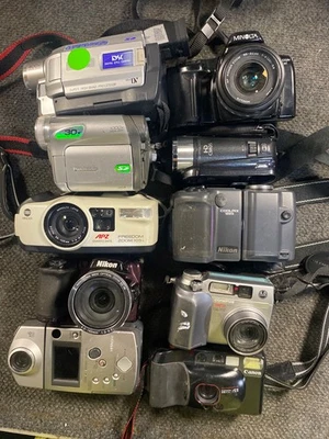 Lot of 10 Assorted Untested Cameras For Parts Only - image 1 of 4