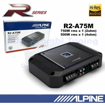 Mono Verstärker ALPINE R2-A75M Klasse D R-Serie 1CH Leistung Wrms 1X750 An 2 Ohm - Bild 1 von 4