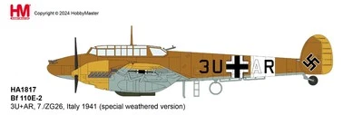 Hobby Master HA1817, BF 110E-2 3U+AR, 7./ZG 26, Italy 1941 (special), 1:48 - Image 1 of 3