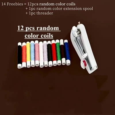 Portable Mini Sewing Machine Cordless Hand Held Easy Stitch Home Use Handheld - Image 1 of 4