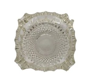 Ancien cendrier spiro kaléidoscope cristal taillé MCM bibelot plat lourd carré - Photo 1/10