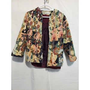 Ashley Scott Gobelin Jacke Floral Made in USA Bunt Art to We Artsy Unikat - Bild 1 von 3