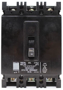 WESTINGHOUSE FB3030L CIRCUIT BREAKER 30 AMP 3 POLES 600 VAC (#25-012) - Picture 1 of 8