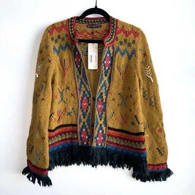 Peruvian Connection Laramie Knit Jacket Size XS Baby Alpaca Blend Cardigan NWT - Image 1 of 4