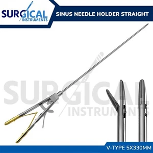 Sinus Needle Holder V Type 5 X 330mm Laparoscopy Laparoscopic Endoscope Forceps - Picture 1 of 8