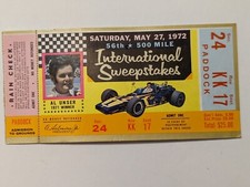1972 Indianapolis 500 Indy 500 Motor Speedway Race Ticket Stub 56th Running 