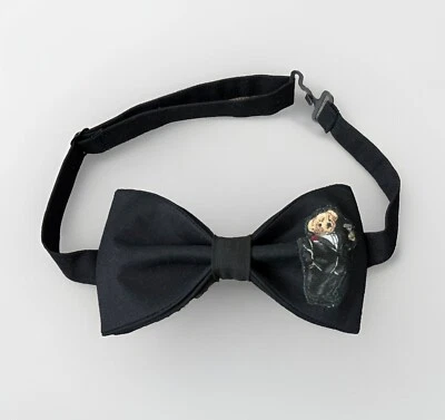 NUEVO Para Hombres Esmoquin Oso Preppy Pajarita Personalizada Negra Pre Atada Ajustable Regalo Foto 1 de 3