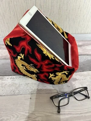 Dragon iPad Pro tablet XL iPad cushion Beanbag holder Gift For Him Desktop Stand - Image 1 of 4