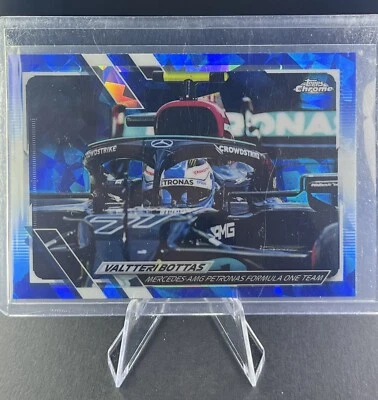 2021 Topps Chrome Formula 1 Valtteri Bottas #2 Blue Cracked Ice Mercedes - Image 1 of 2