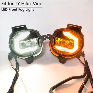For Toyota Hilux Vigo 2011-2014 LED Front Fog Light Bulb w/ Dynamic Turn Signal - Picture 1 of 6