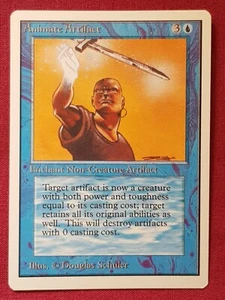 Magic The Gathering UNLIMITED ANIMATE ARTIFACT blue card MTG - Foto 1 di 2