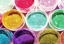 12 BARATTOLI BRILLANTINI GLITTER DECORAZIONE UNGHIE POLVERE NAIL ART ESTETISTA