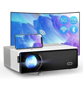 VAABZZ Beamer Bluetooth, LED Beamer Full HD, Native 1920x1080P Auflösung 600... - Bild 1 von 9