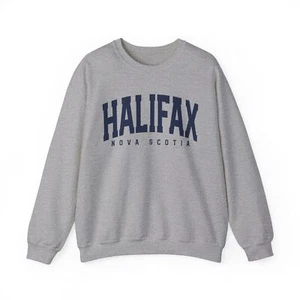Felpa Halifax Nuova Scozia regali girocollo camicia girocollo lunga citazioni uomo - Foto 1 di 8
