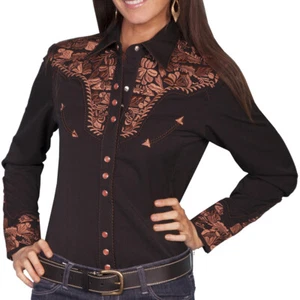 SCULLY Women's Embroidered Casual Western Long Sleeve Shirt - All Colors & Sizes - Picture 1 of 6