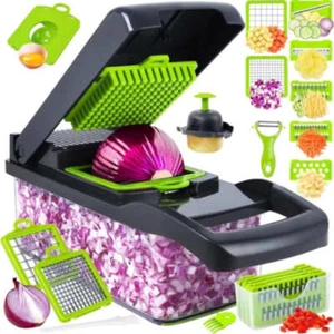 14/16 in 1 Multifunctional Vegetable Chopper Slicer Shredder with Basket Fruit S - Picture 1 of 10