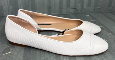Nuevos planos de ballet blancos para mujer talla 6,5/37 D'Orsay sin cordones Zara Trafaluc Foto 1 de 4