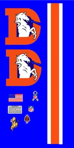 Denver Broncos Mini Helmet Decals - 8 Mil Convex Gear Wrap Mini - Picture 1 of 1