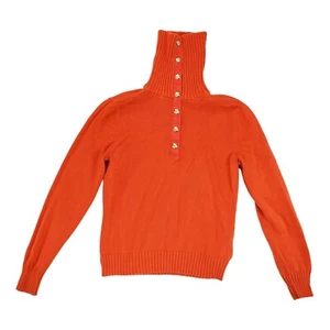 Lauren Ralph Lauren Cotton Sweater Snaps Down Converts To High Neck Classic - Picture 1 of 5