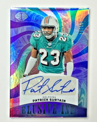 2023 Panini Illusions Elusive Ink PATRICK SURTAIN Auto 36/80 Blue SSP Dolphins - Image 1 of 2