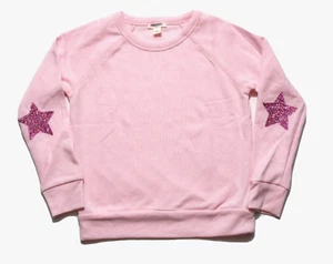 J.CREW CREWCUTS GIRLS PINK ELBOW PATCHES LONG SLEEVE CREWNECK SWEATSHIRT Sz XL - Picture 1 of 3
