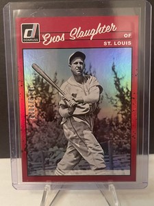 ENOS SLAUGHTER 2023 Donruss Baseball #/2023 RED HOLO 🔥 St. Louis Cardinals MLB