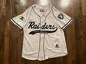 Vintage Starter LOS ANGELES OAKLAND RAIDERS Script Baseball Jersey Size Medium M