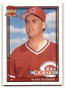 1991 Topps #713 Scott Scudder    Cincinnati Reds Baseball Cards EX/NM ID:58260