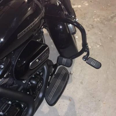 Black Highway Foot Pegs Crash Bar For Harley Street Glide Road Glide Special JQ - Image 1 of 4