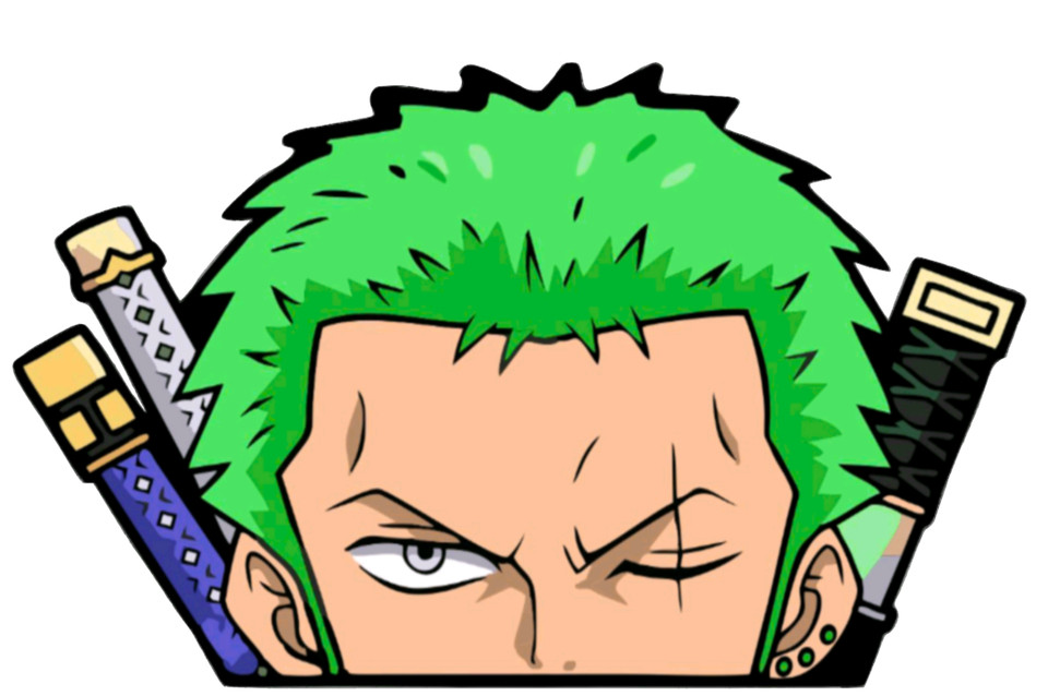 Vinil Sticker Calcomania One Piece Zoro Roronoa Perfil