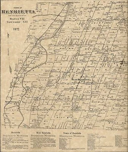 Mapas de Henrietta Riga Scottsville North Chili NY 1872 con nombres de propietarios mostrados - Imagen 1 de 4