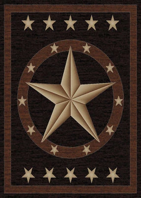 LODGE Texas Western Star Rustic Cowboy Cowgirl Area Rug *Free Shipping*