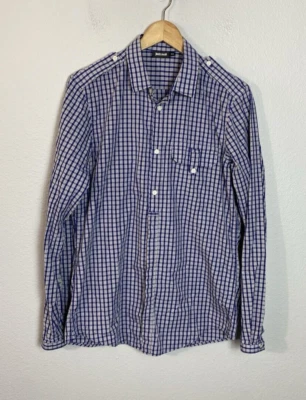 Camisa informal Just Cavalli para hombre azul a cuadros manga larga EE. UU. M IT 50 abotonada Foto 1 de 4