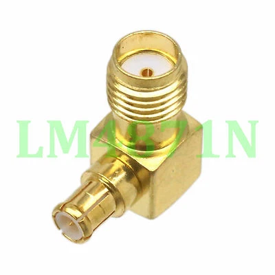 5pcs Adapter 90° SMA female to MCX male connector right angle gold plating SDR - Image 1 of 4
