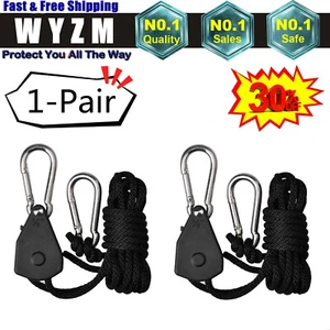 2 pack of Heavy Adjustable Grow Light Ratchet Rope Hanger 1/8inch 150lb - Picture 1 of 12
