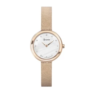 Accurist Jewellery 28mm Womens Round Rose Gold Watch with Rose Gold Mesh Strap - Picture 1 of 9