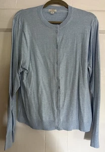J Crew neu ohne Etikett $ 79,50 klassischer langärmliger Baumwoll-Cardigan Pullover in Hellblau XXL - Bild 1 von 4