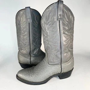 Palomino 12" Full-Grain Pebbled Leather Western Cowboy Boots 60093L5 Grey Men 10 - Picture 1 of 15