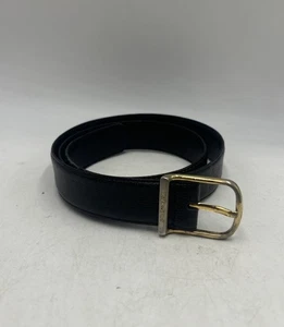 Vintage Yves Saint Laurent Men’s Black Leather Belt Size 34 - Picture 1 of 6