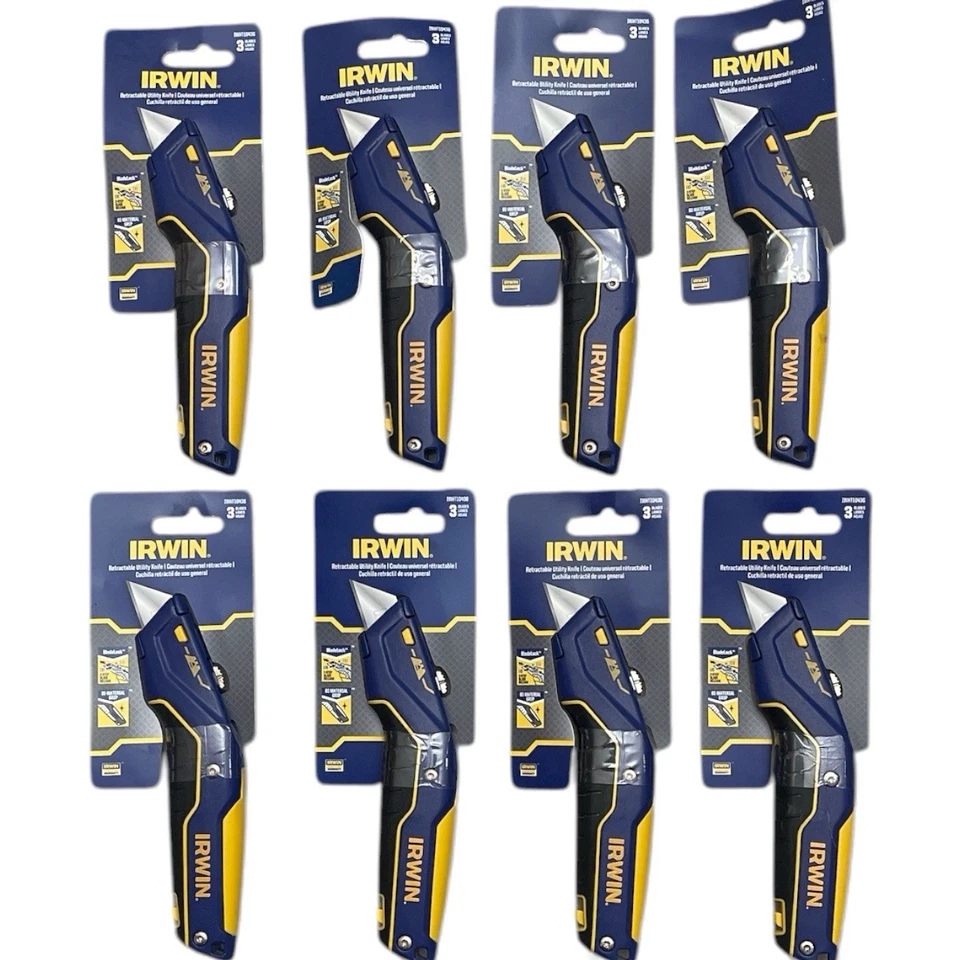 3-Pack IRWIN IWHT10436 Retractable Utility Knife w/ On Tool Blade Storage