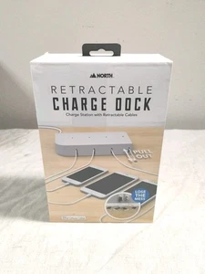 North Retractable Charge Dock Charging Station 2 Micro-USB 2 Lightening Cables - Picture 1 of 6