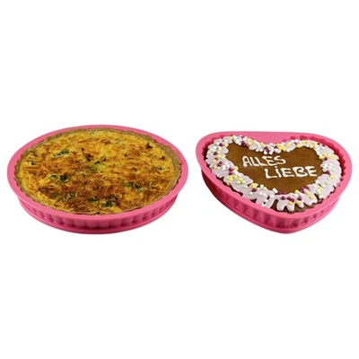 Ambikon Backform-Set 2-tlg – Silicona Redondo & Corazón, Con Transparente Suelo - Imagen 1 de 2