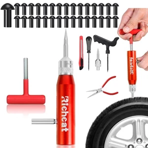 Tubeless Tire Puncture Repair Kit with Mushroom Plug, Repairs punctures and F... - Picture 1 of 9